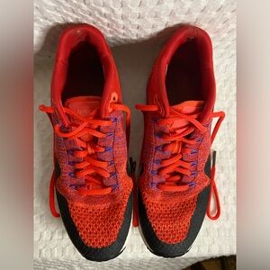 Nike Air Max 1 Ultra Flyknit Trainers Women's Size 7.5 Color Red Like New